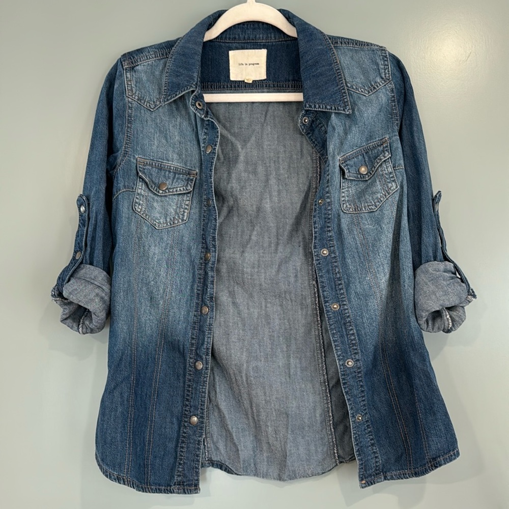 Life in Progress Jean Button-Up